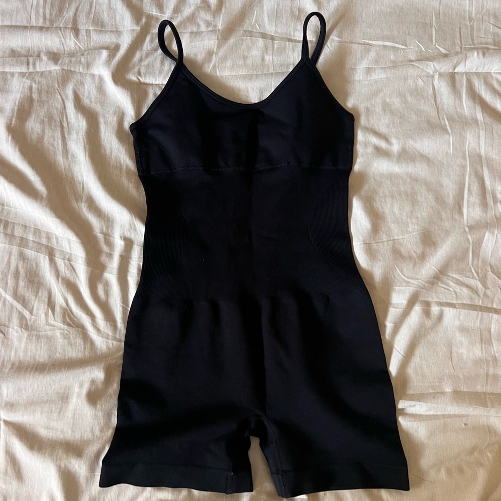 Amazon Black Ribbed Jumpsuit - Picture 2 of 4